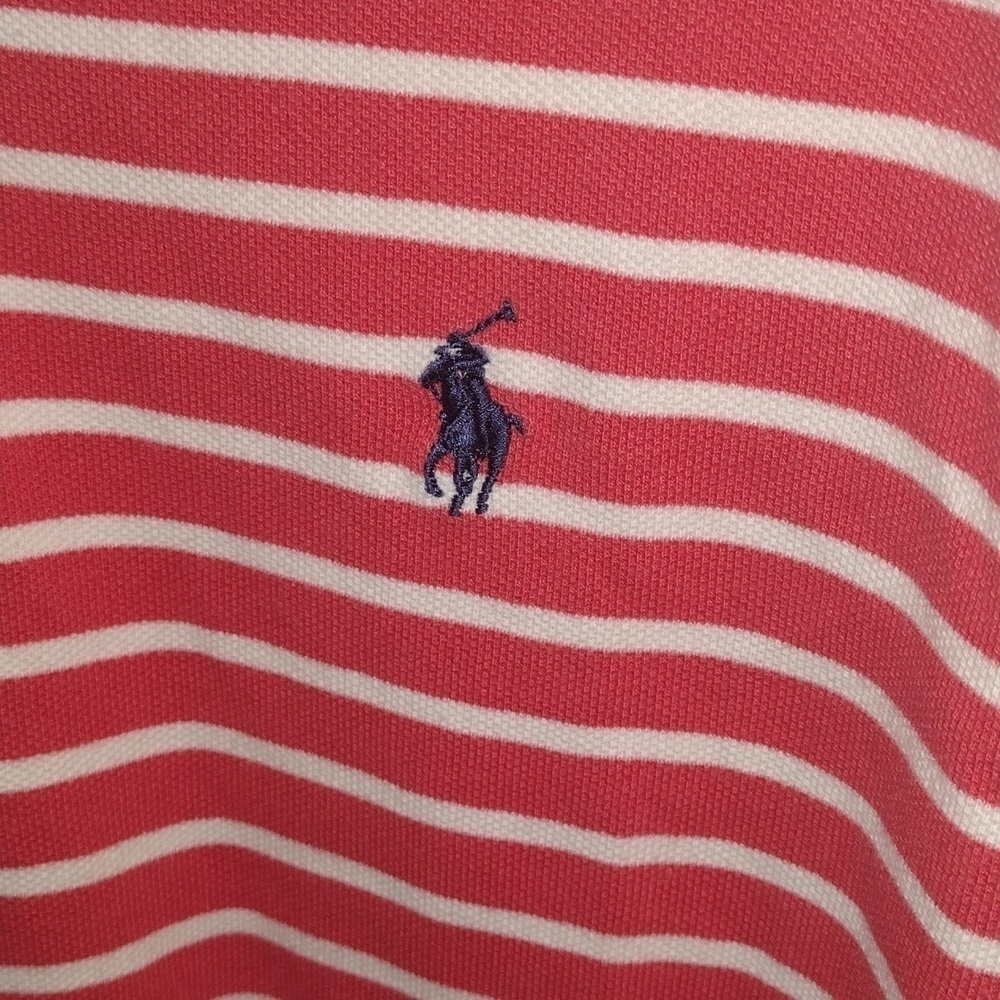 Polo by Ralph Lauren Men’s Orange/Peach Striped Polo Golf Preppy M - Picture 5 of 7
